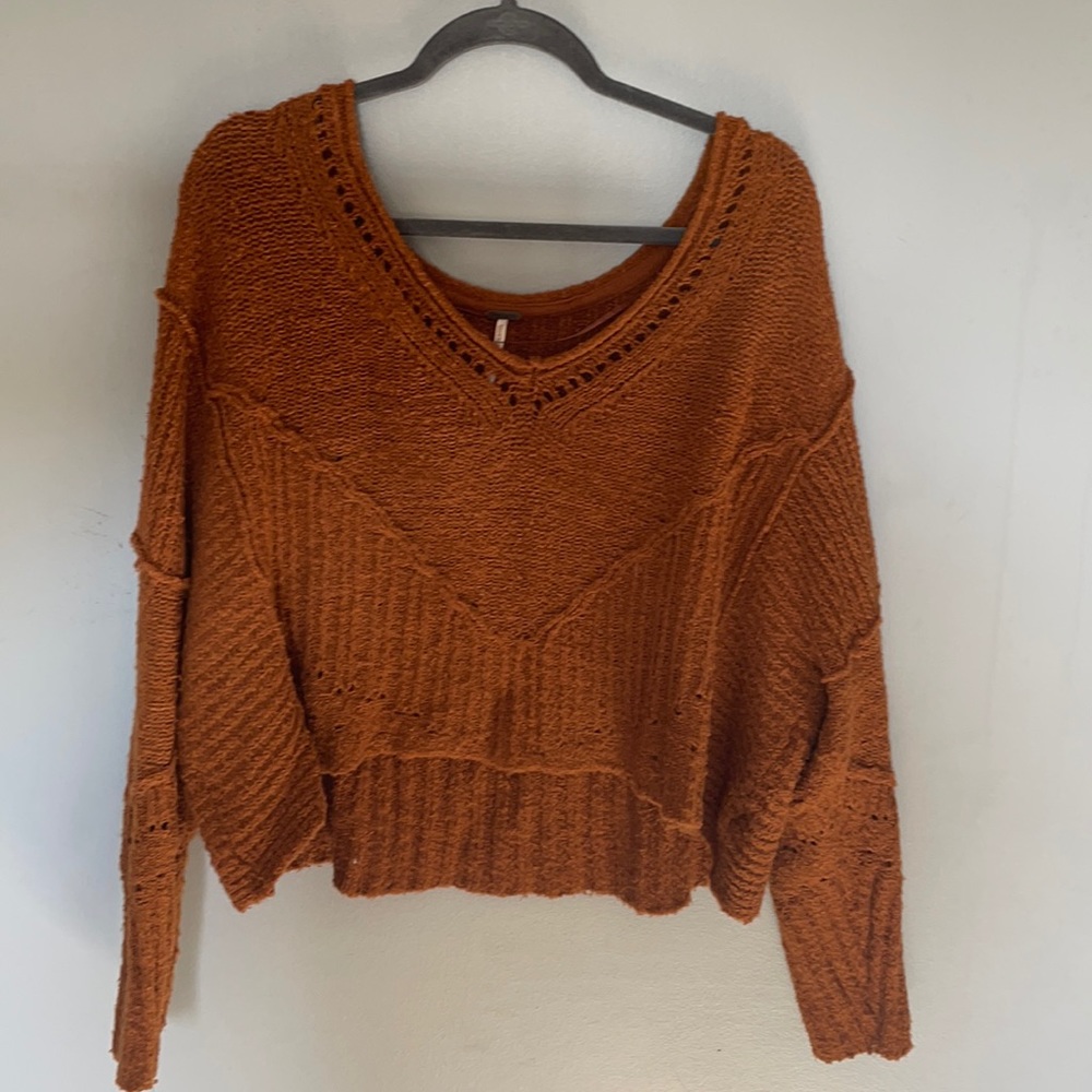Free People burnt orange sweater